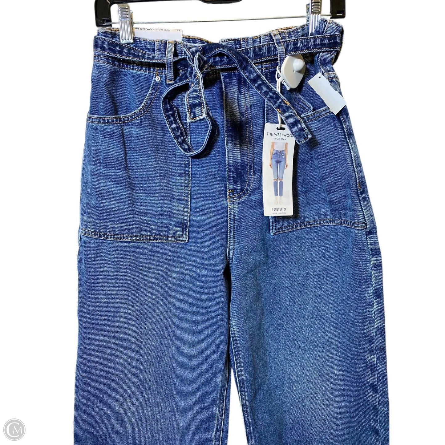 Jeans Straight By Forever 21 In Blue Denim, Size: 6