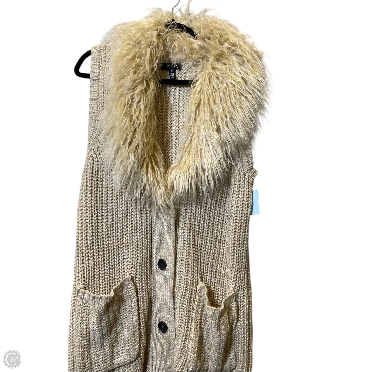 Vest Sweater By Jessica Simpson In Beige, Size: M