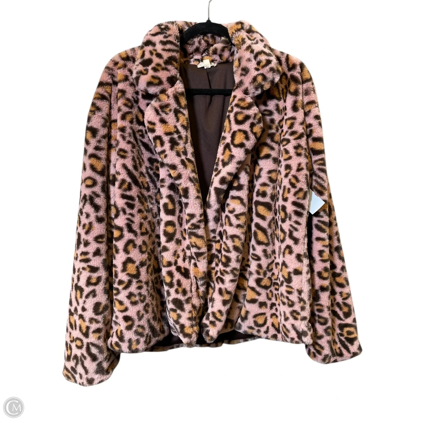 Jacket Faux Fur & Sherpa By Clothes Mentor In Animal Print, Size: L