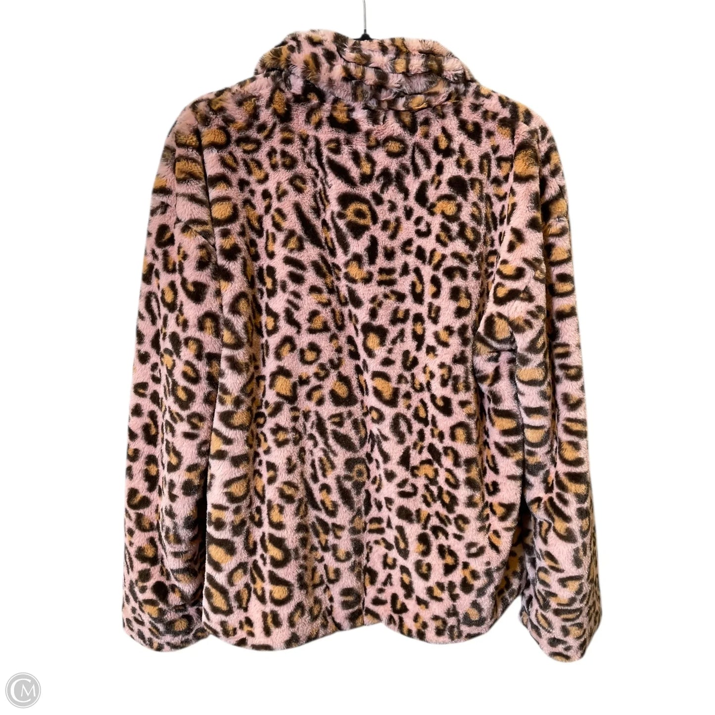 Jacket Faux Fur & Sherpa By Clothes Mentor In Animal Print, Size: L