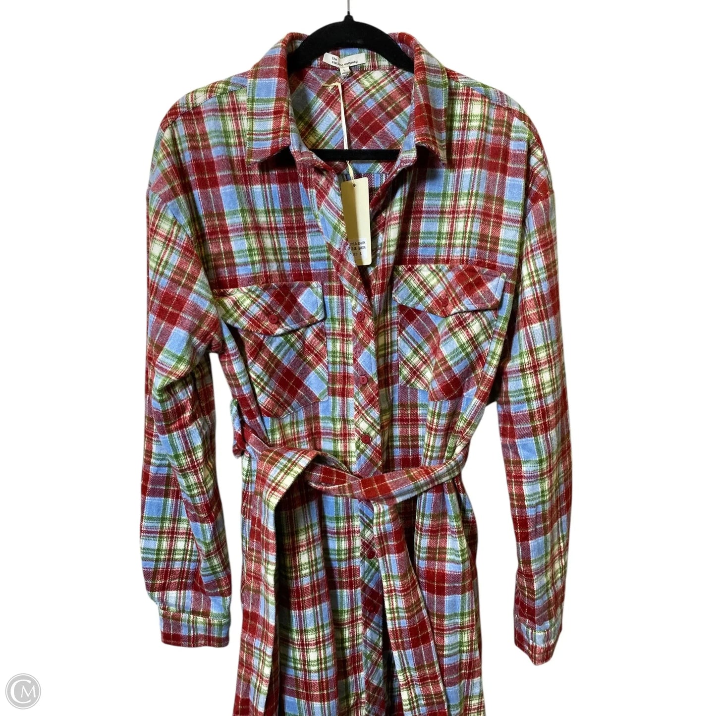 Dress Casual Midi By Clothes Mentor In Plaid Pattern, Size: L