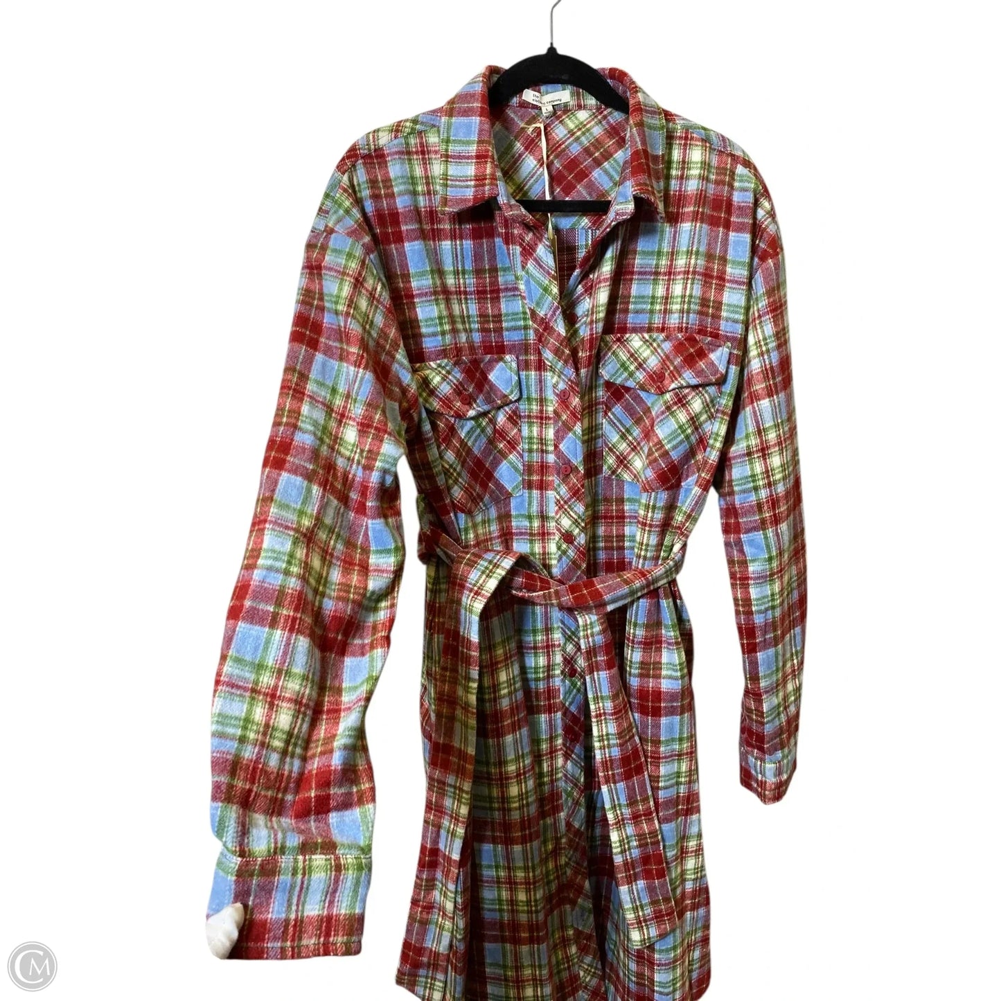 Dress Casual Midi By Clothes Mentor In Plaid Pattern, Size: L