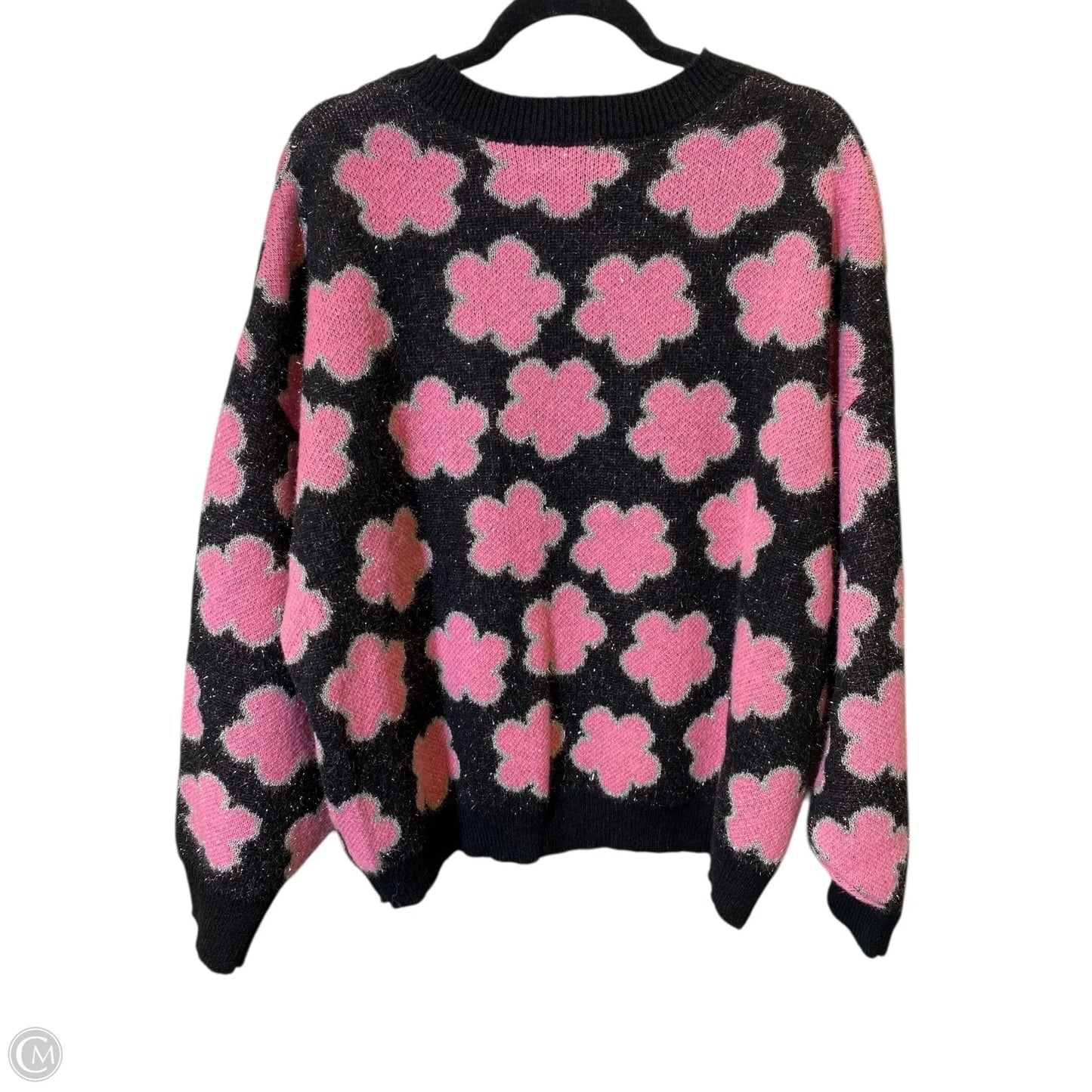 Sweater By Peach Love Cream California In Black & Pink, Size: L