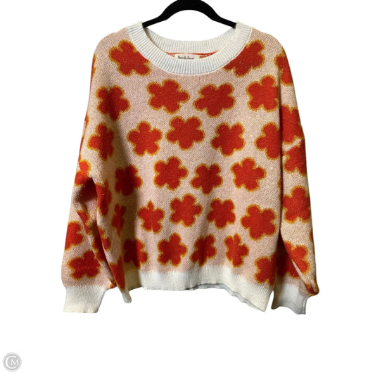 Sweater By Peach Love Cream California In Orange & Yellow, Size: L