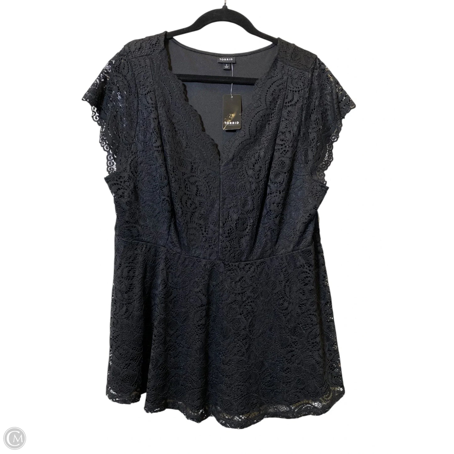 Blouse Short Sleeve By Torrid In Black, Size: 2x