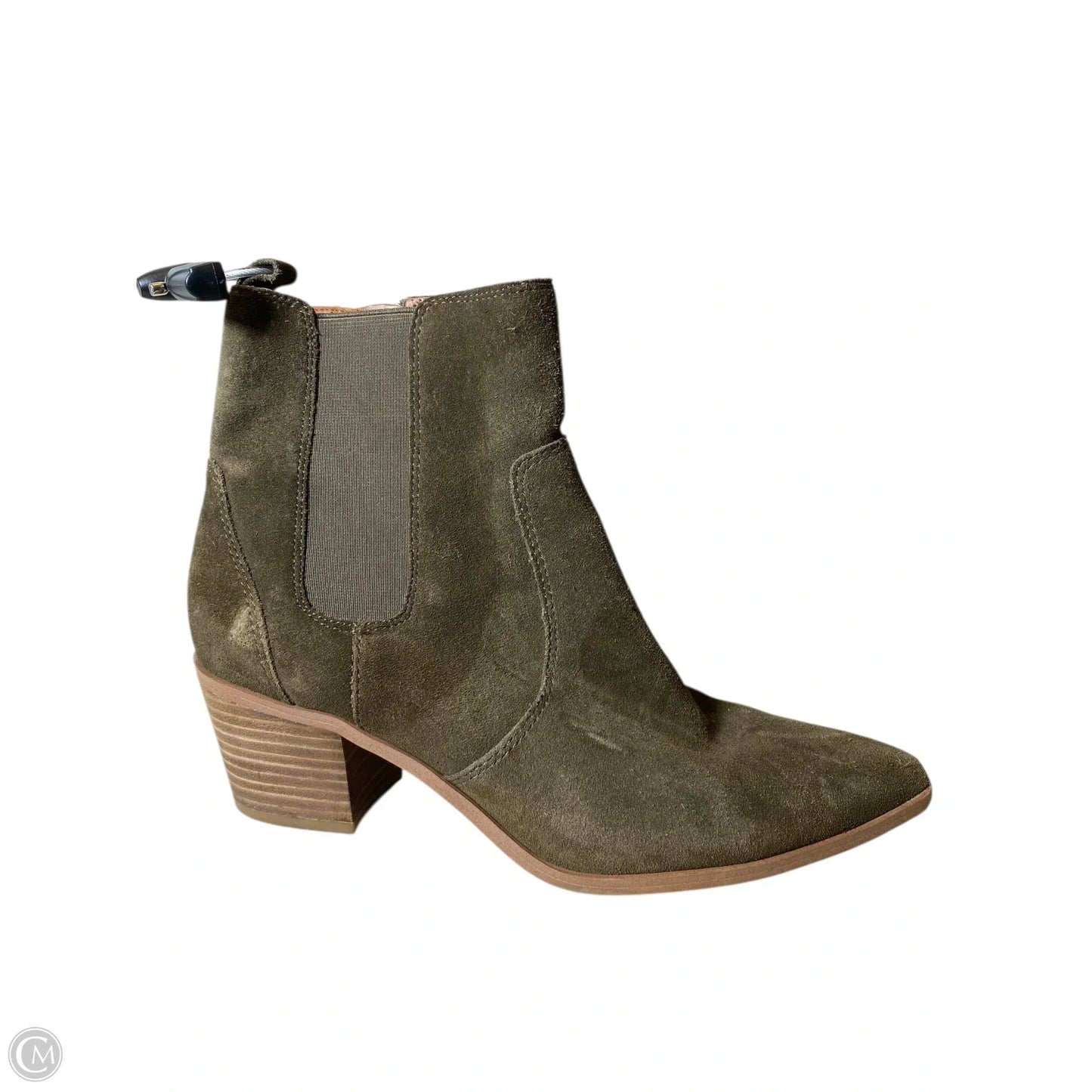 Boots Ankle Heels By Franco Sarto In Green & Tan, Size: 9