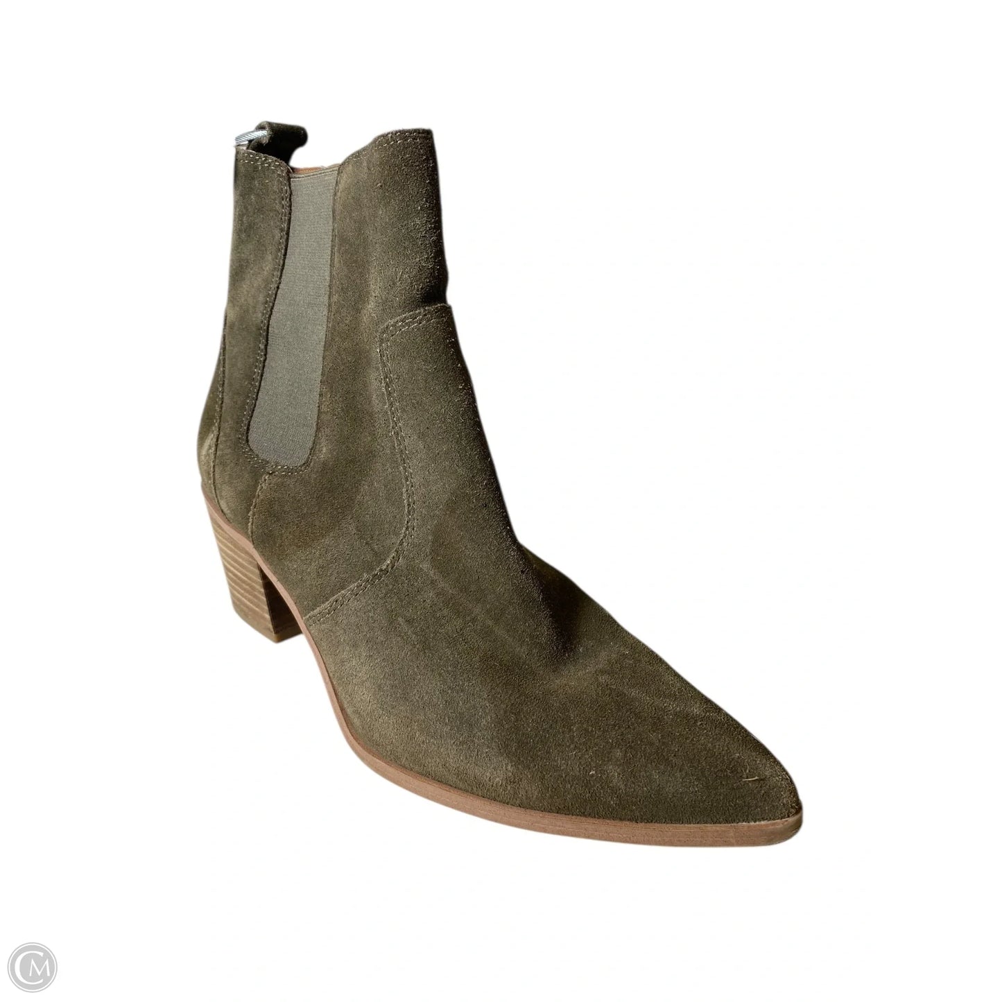 Boots Ankle Heels By Franco Sarto In Green & Tan, Size: 9