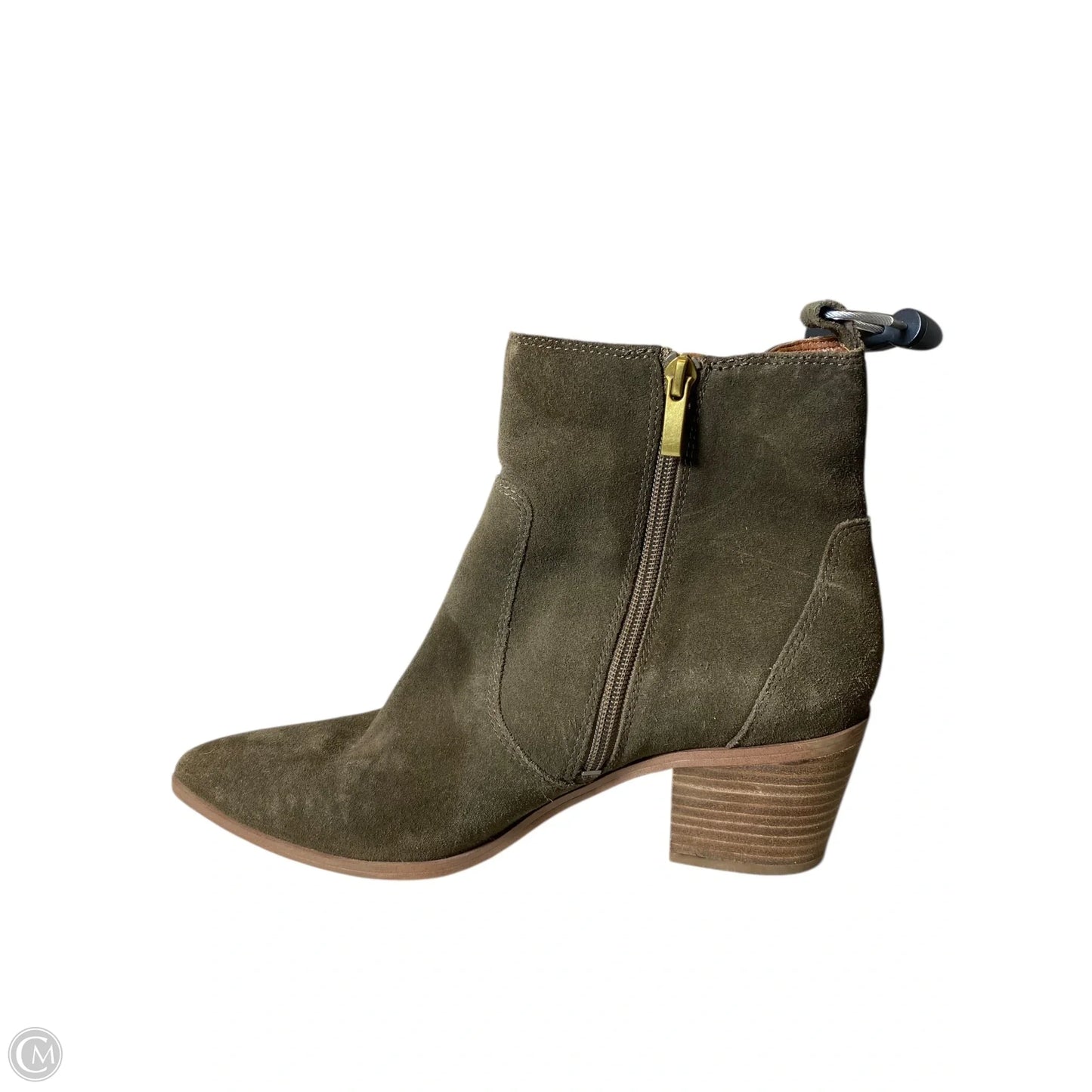 Boots Ankle Heels By Franco Sarto In Green & Tan, Size: 9