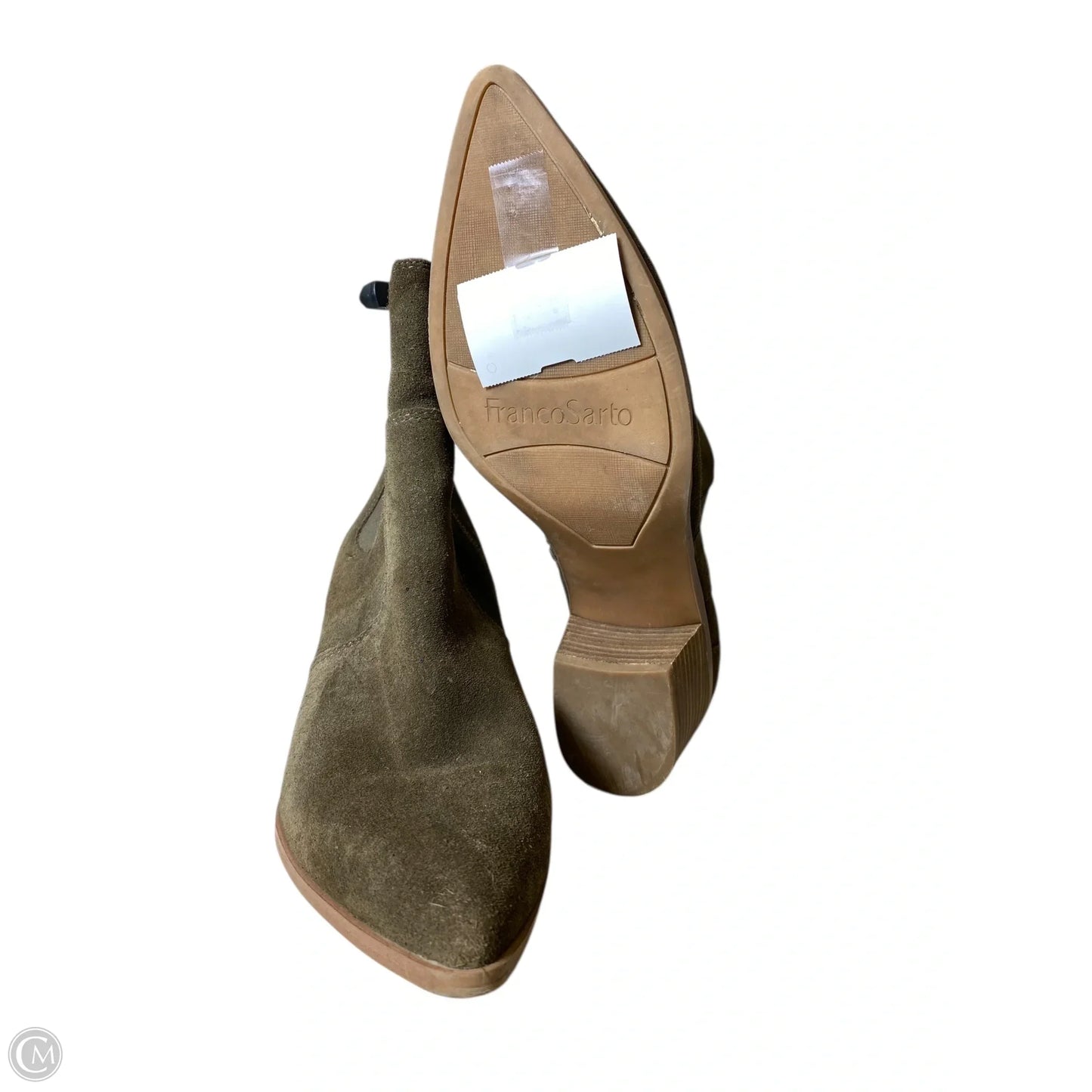 Boots Ankle Heels By Franco Sarto In Green & Tan, Size: 9