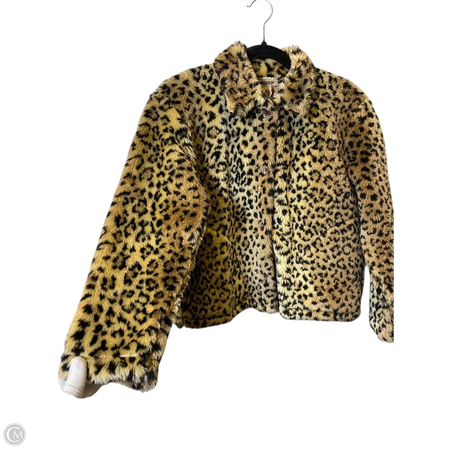 Jacket Faux Fur & Sherpa By Onque In Animal Print, Size: S