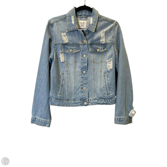 Jacket Denim By Love Tree In Blue, Size: M