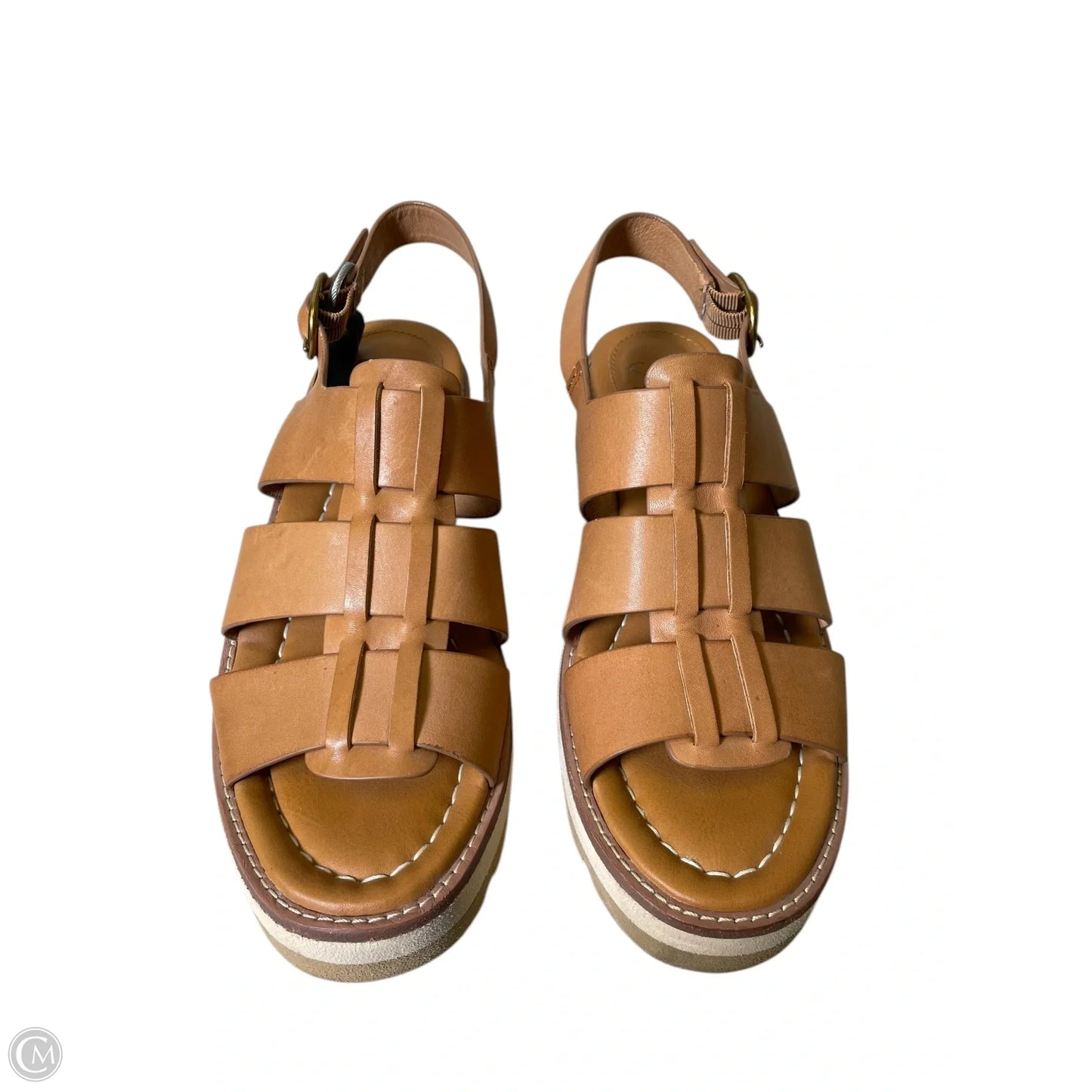 Sandals Heels Wedge By Sofft In Tan, Size: 8.5