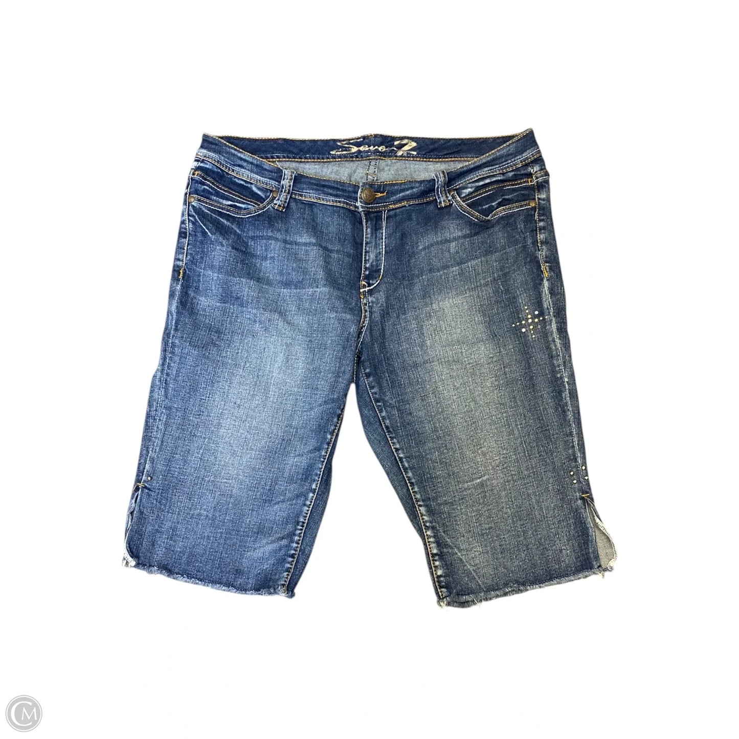 Pants Cropped By Seven 7 In Blue Denim, Size: 20