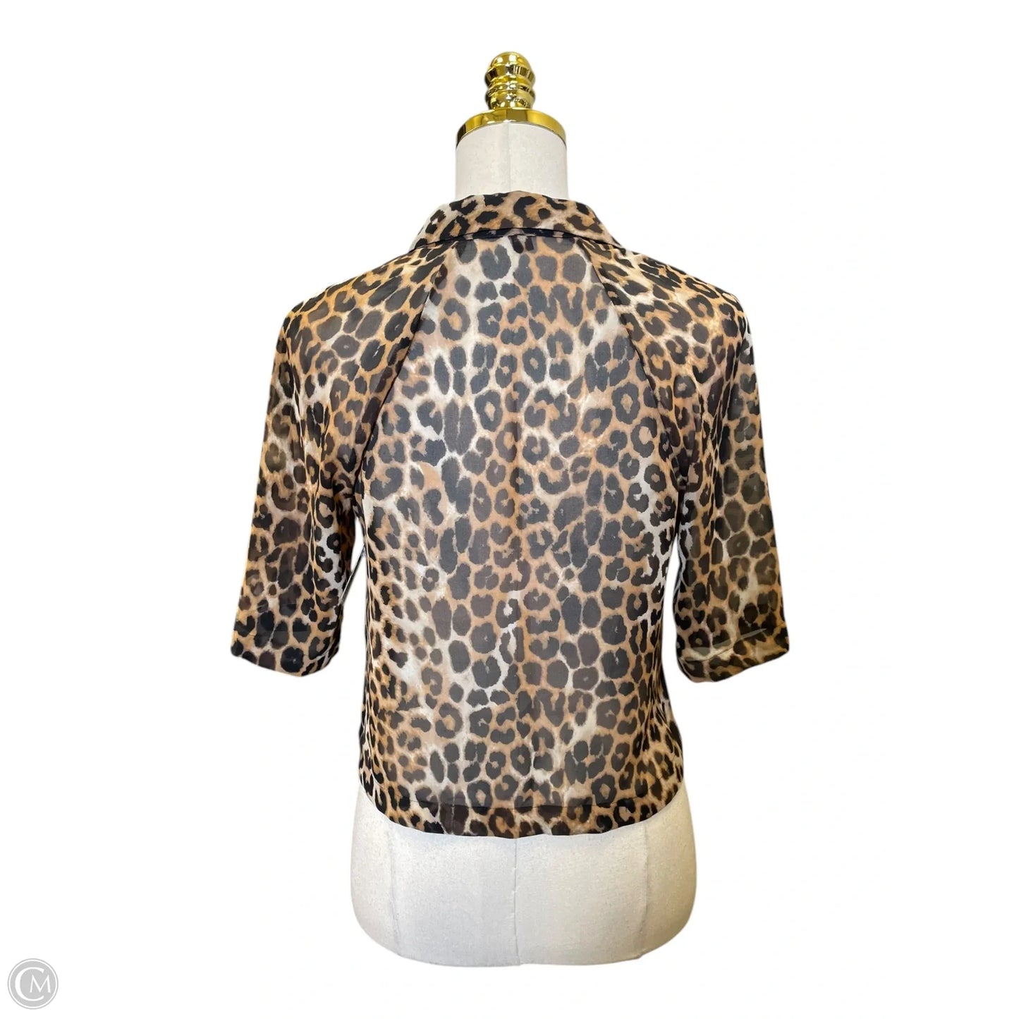 Blouse Short Sleeve By Express In Animal Print, Size: Xs