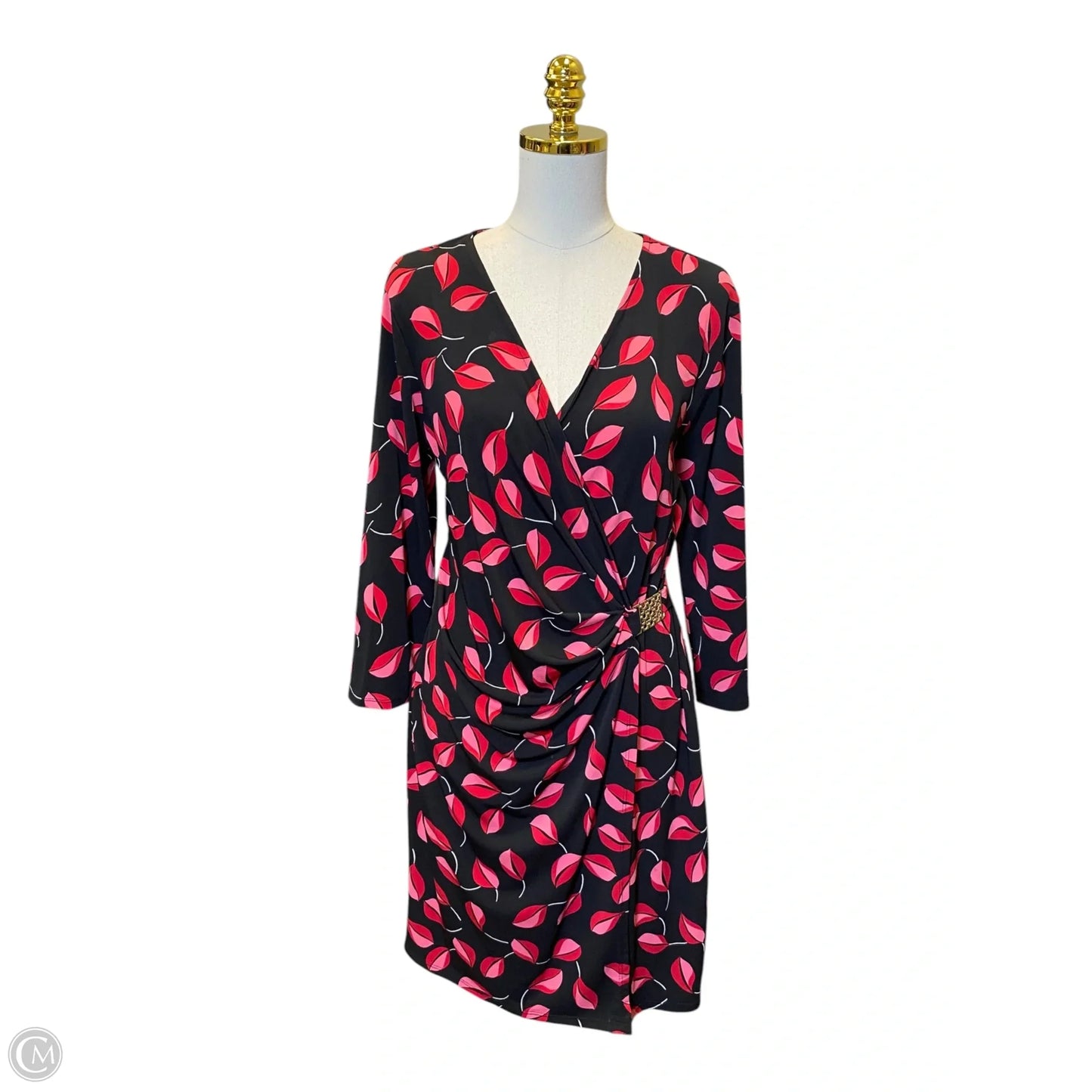 Dress Casual Midi By Luxology In Black & Red, Size: L