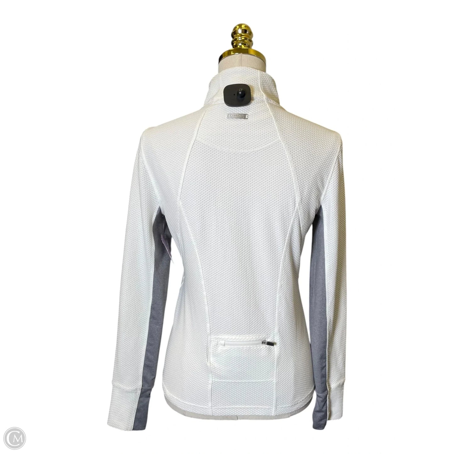 Athletic Jacket By Calvin Klein In Grey & White, Size: Sp