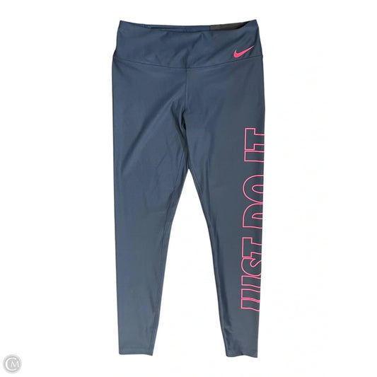 Athletic Leggings By Nike In Blue & Pink, Size: M