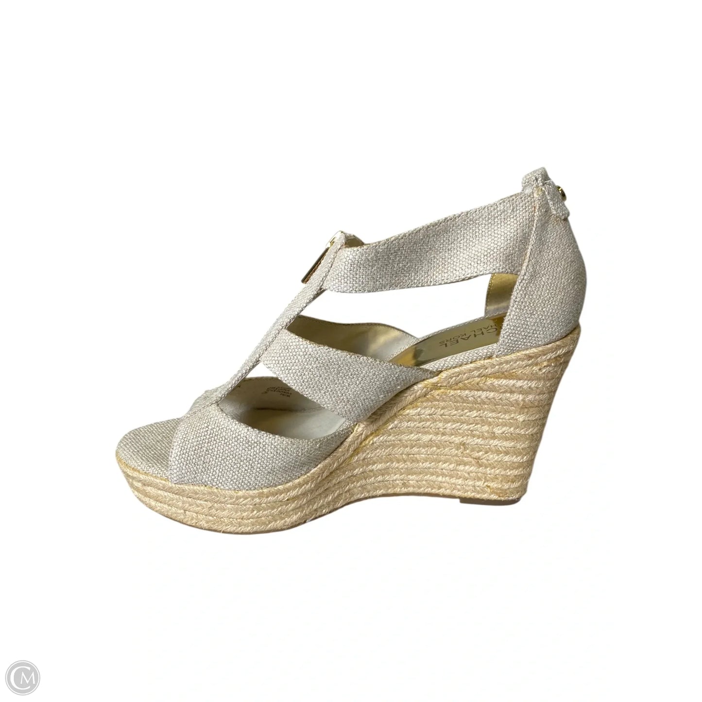 Sandals Heels Wedge By Michael By Michael Kors In Beige, Size: 10