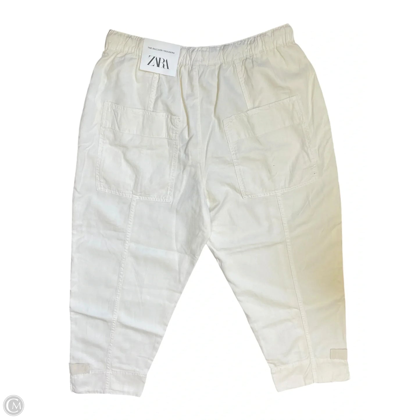 Pants Cropped By Zara In Cream, Size: Xl