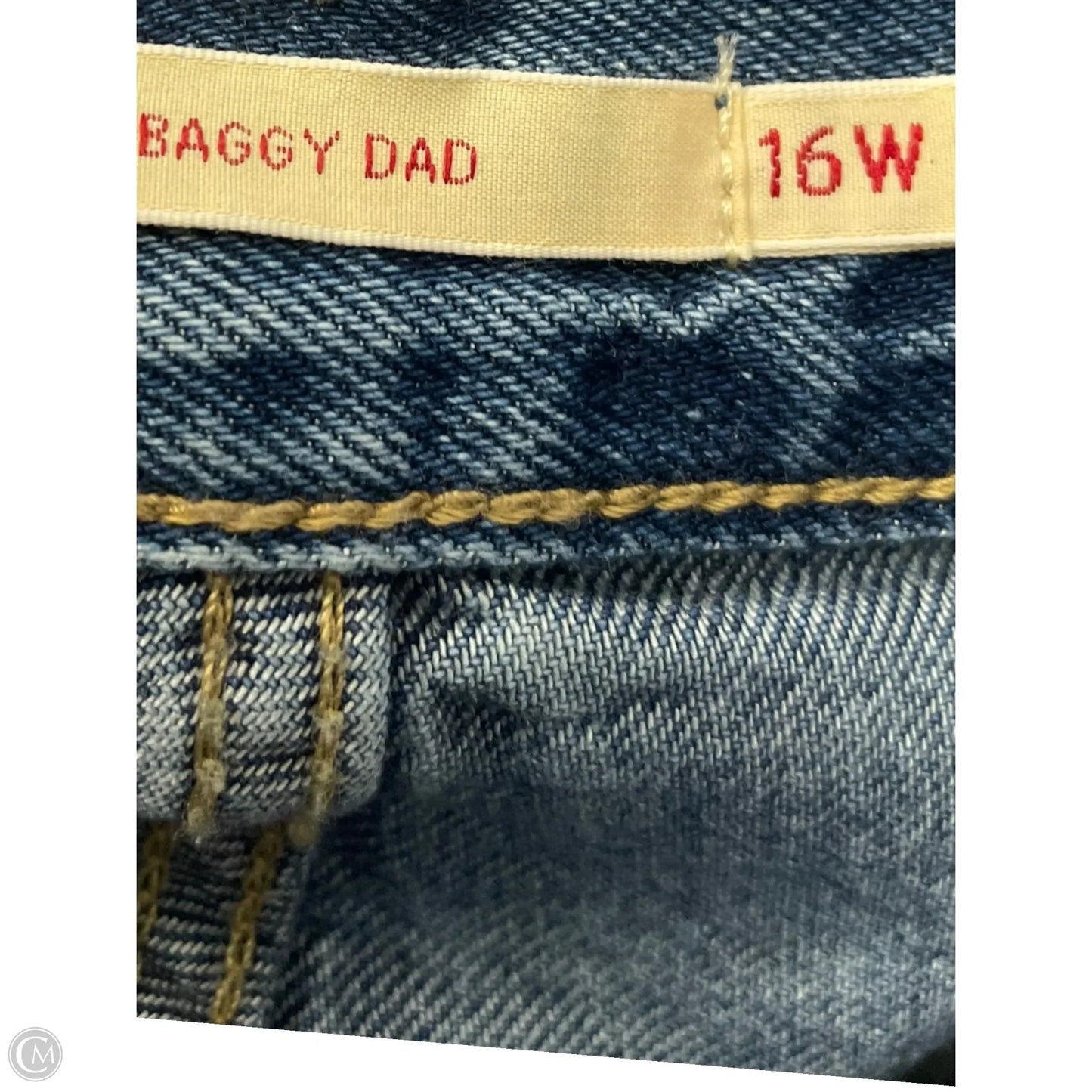 Jeans Straight By Levis In Blue Denim, Size: 16