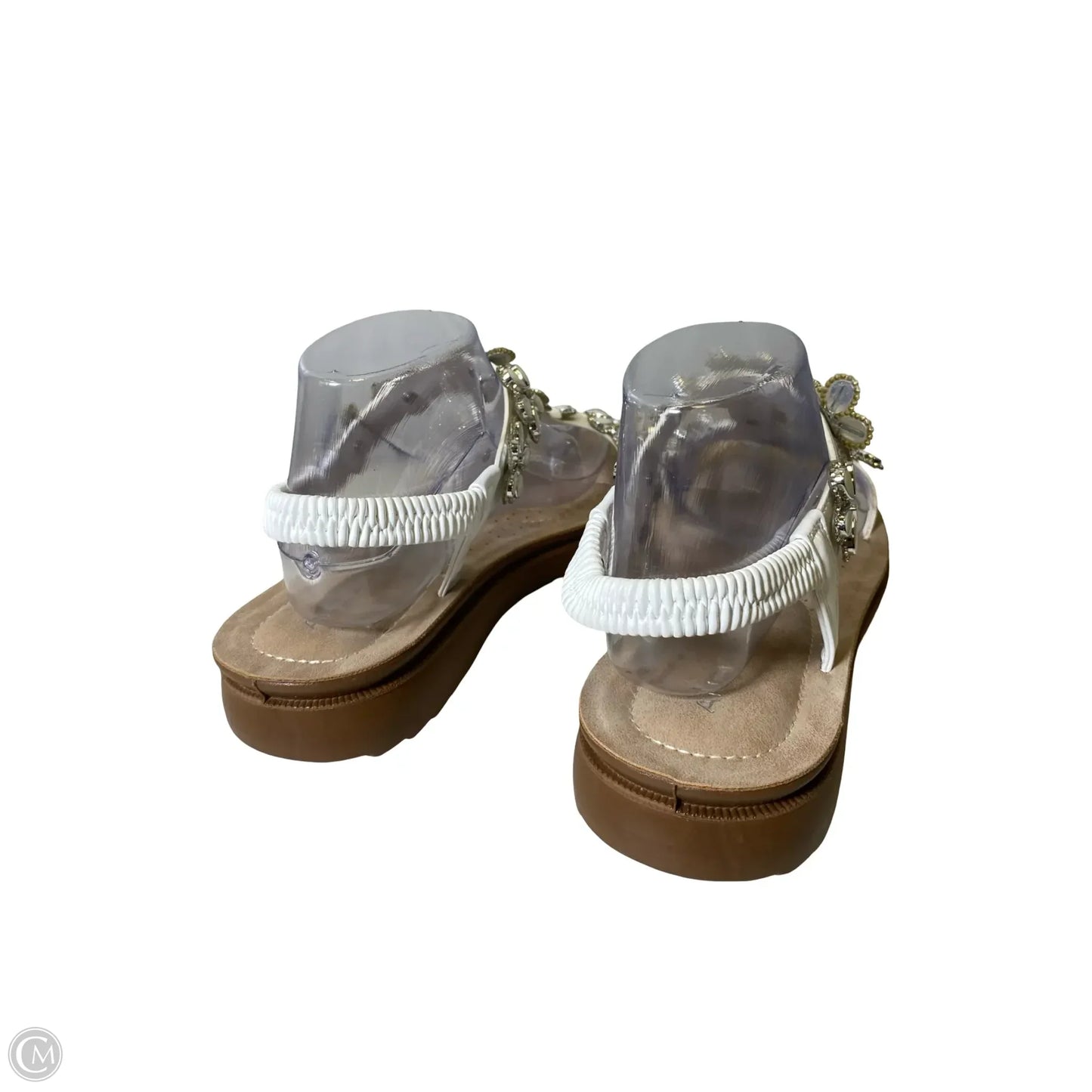 Sandals Flats By Andiano In Tan & White, Size: 9W