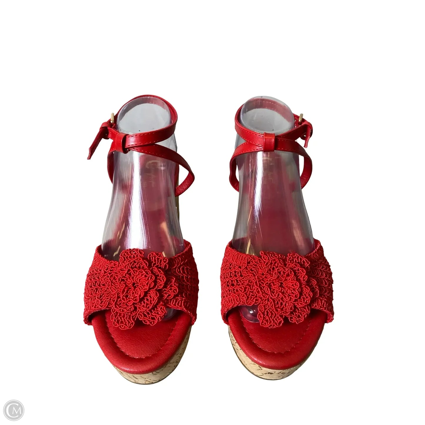 Sandals Heels Block By C Est. 1946 In Red & Tan, Size: 9