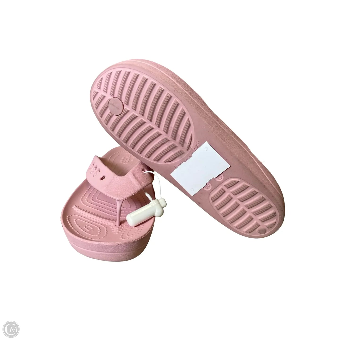 Sandals Flats By Crocs In Pink, Size: 8