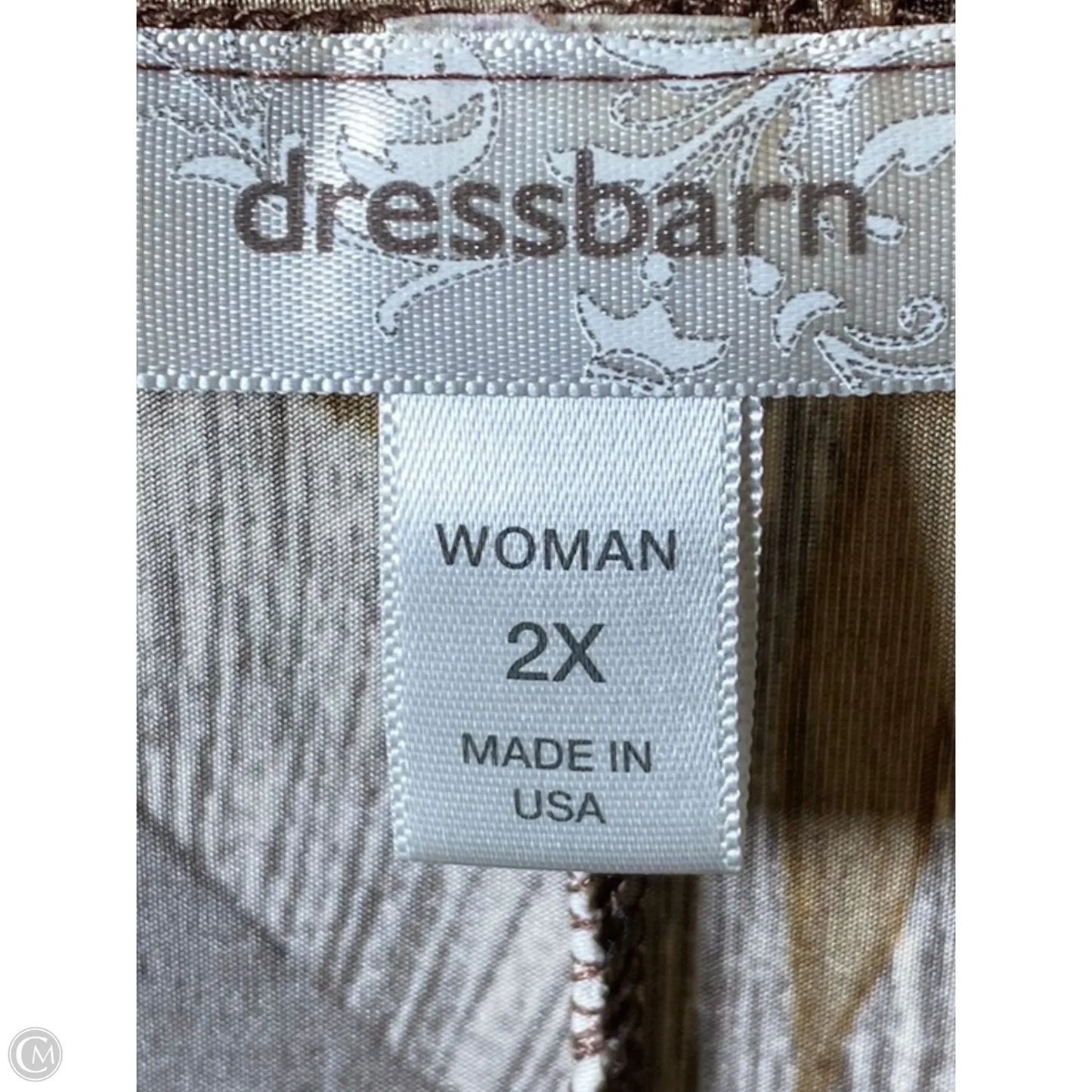 Top Short Sleeve By Dressbarn In Brown, Size: 2x