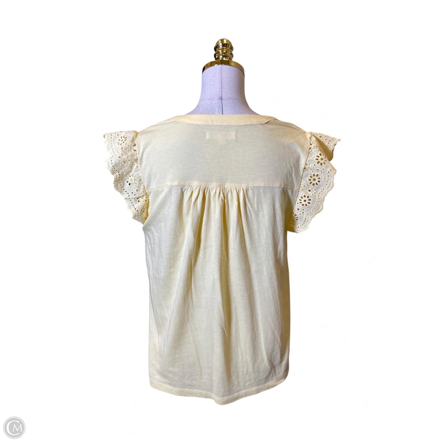 Blouse Short Sleeve By Lucky Brand In Yellow, Size: M