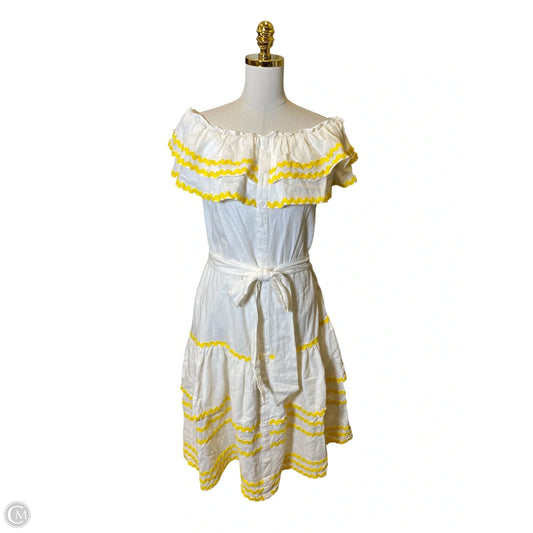 Dress Casual Maxi By Clothes Mentor In White & Yellow, Size: Xs