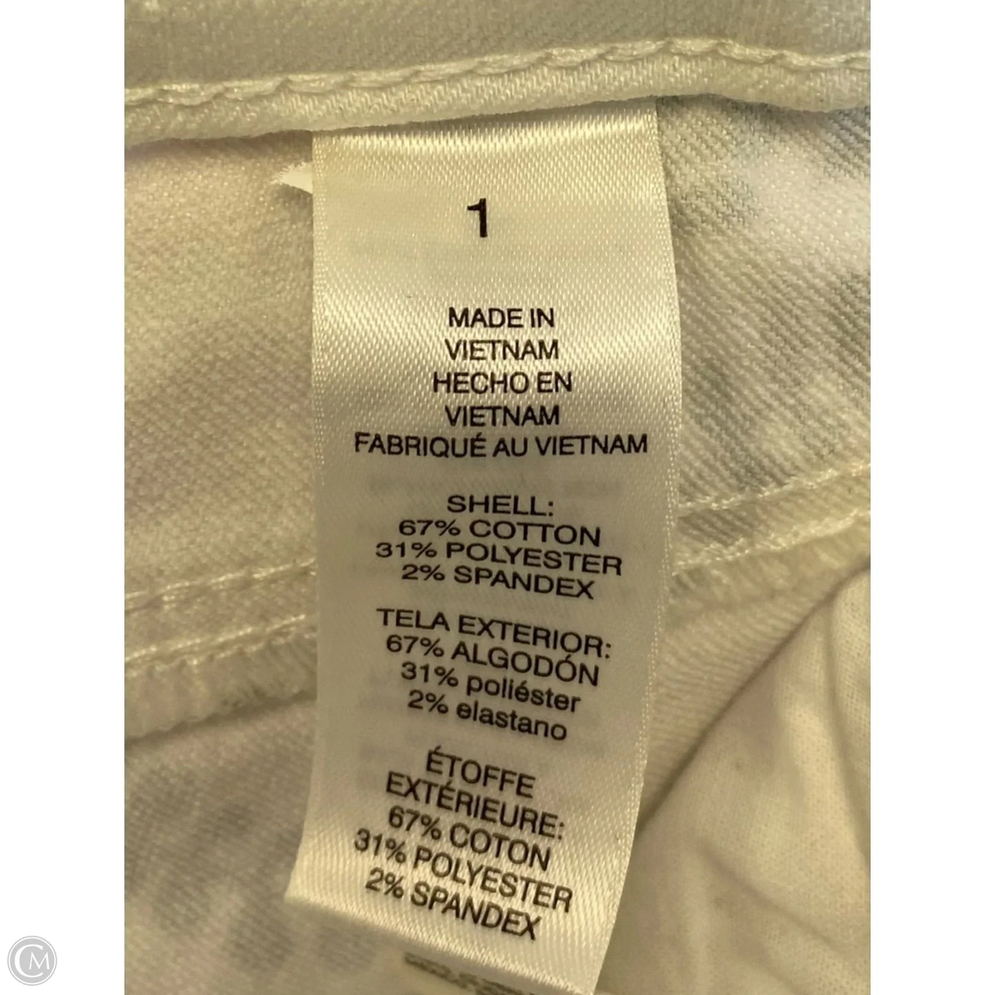 Jeans Cropped By Chicos In Green & White, Size: 10