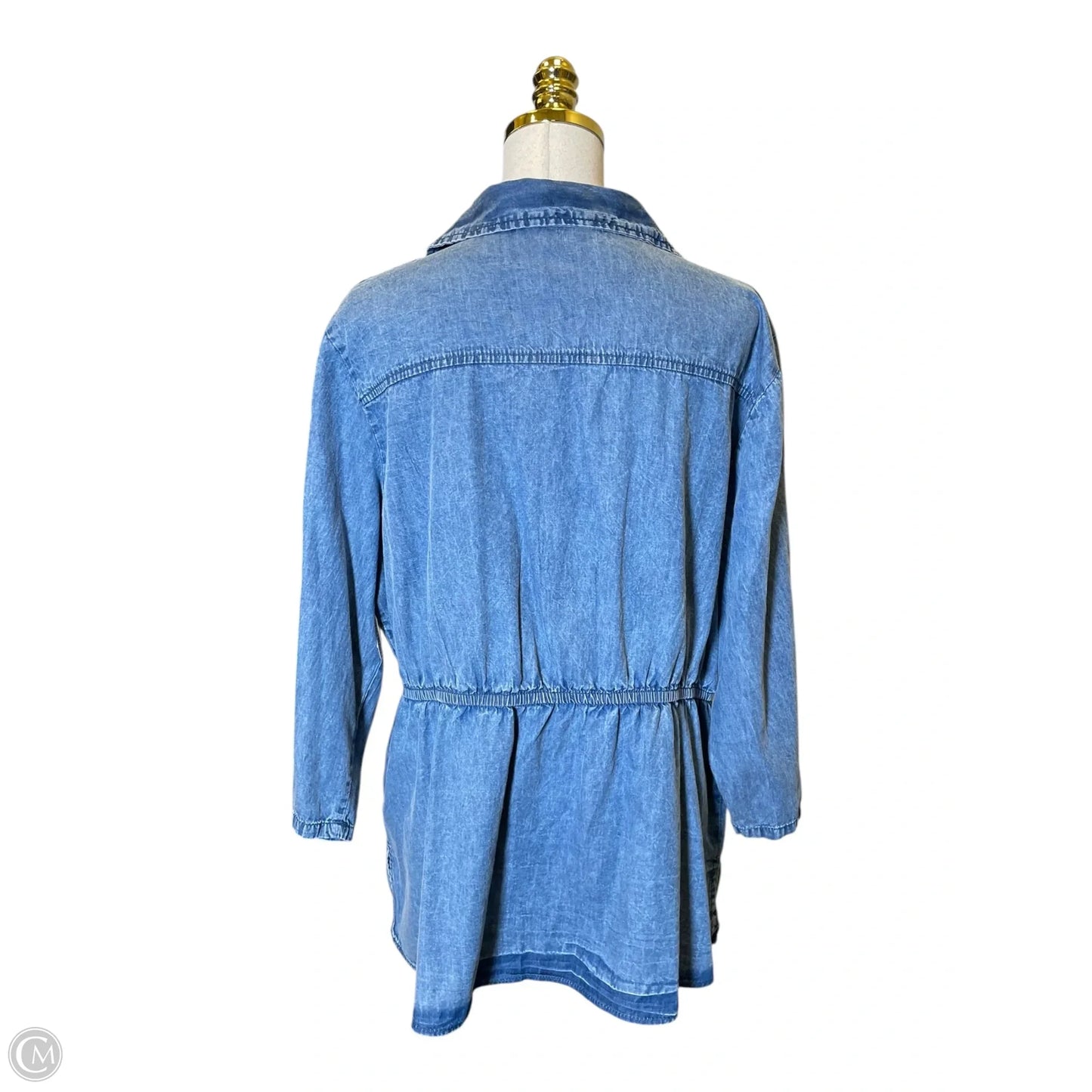 Blouse Long Sleeve By Clothes Mentor In Blue Denim, Size: 2x