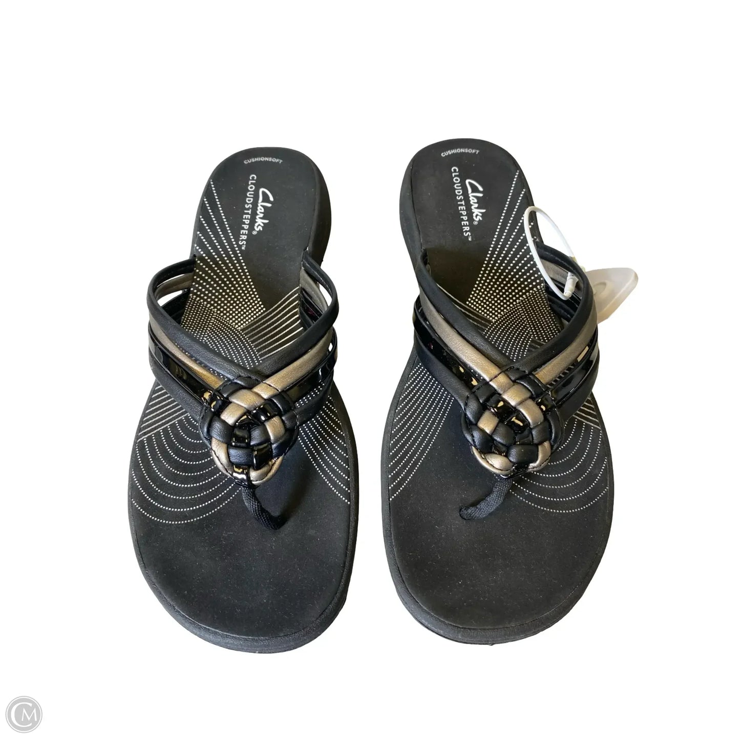 Sandals Heels Wedge By Clarks In Black, Size: 9