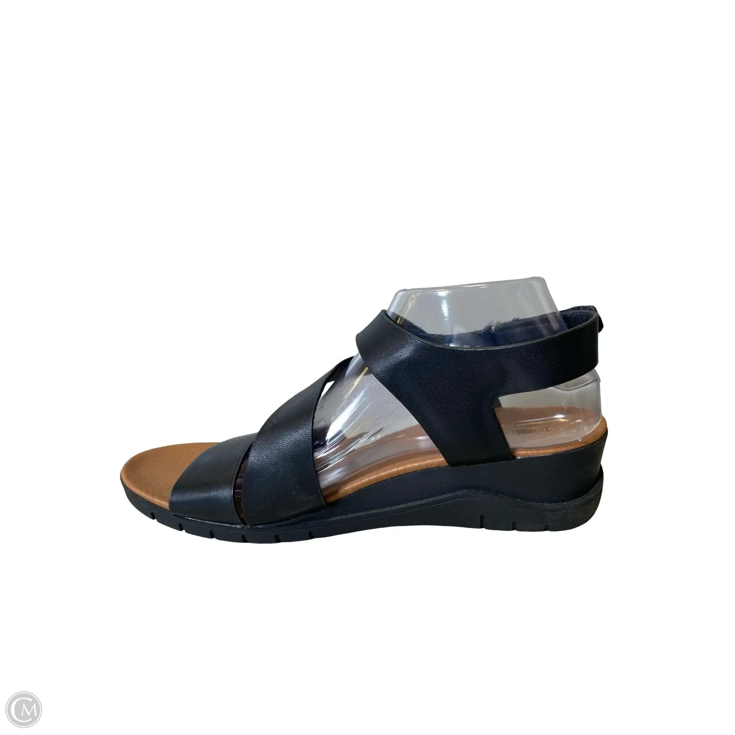 Sandals Heels Wedge By Bare Traps In Black & Tan, Size: 10