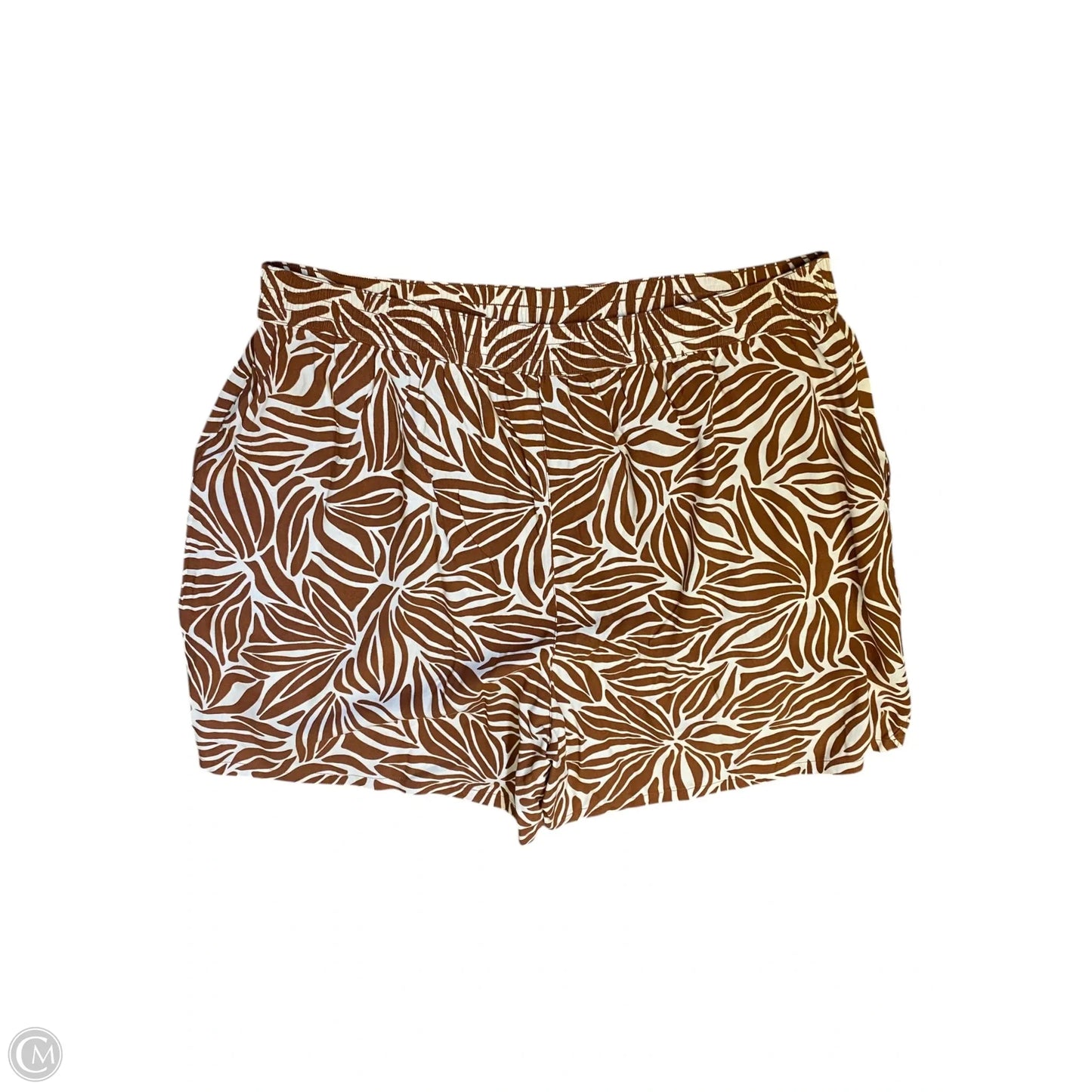 Top 2pc Short Sleeve By Lands End In Brown & Cream, Size: Xl