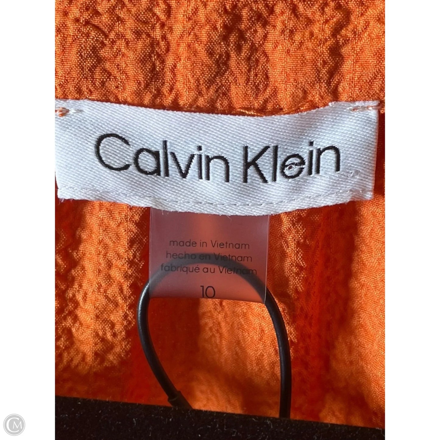 Dress Casual Midi By Calvin Klein In Orange, Size: M