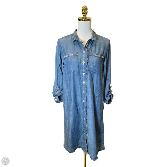 Dress Casual Midi By John Mark In Blue Denim, Size: Xs