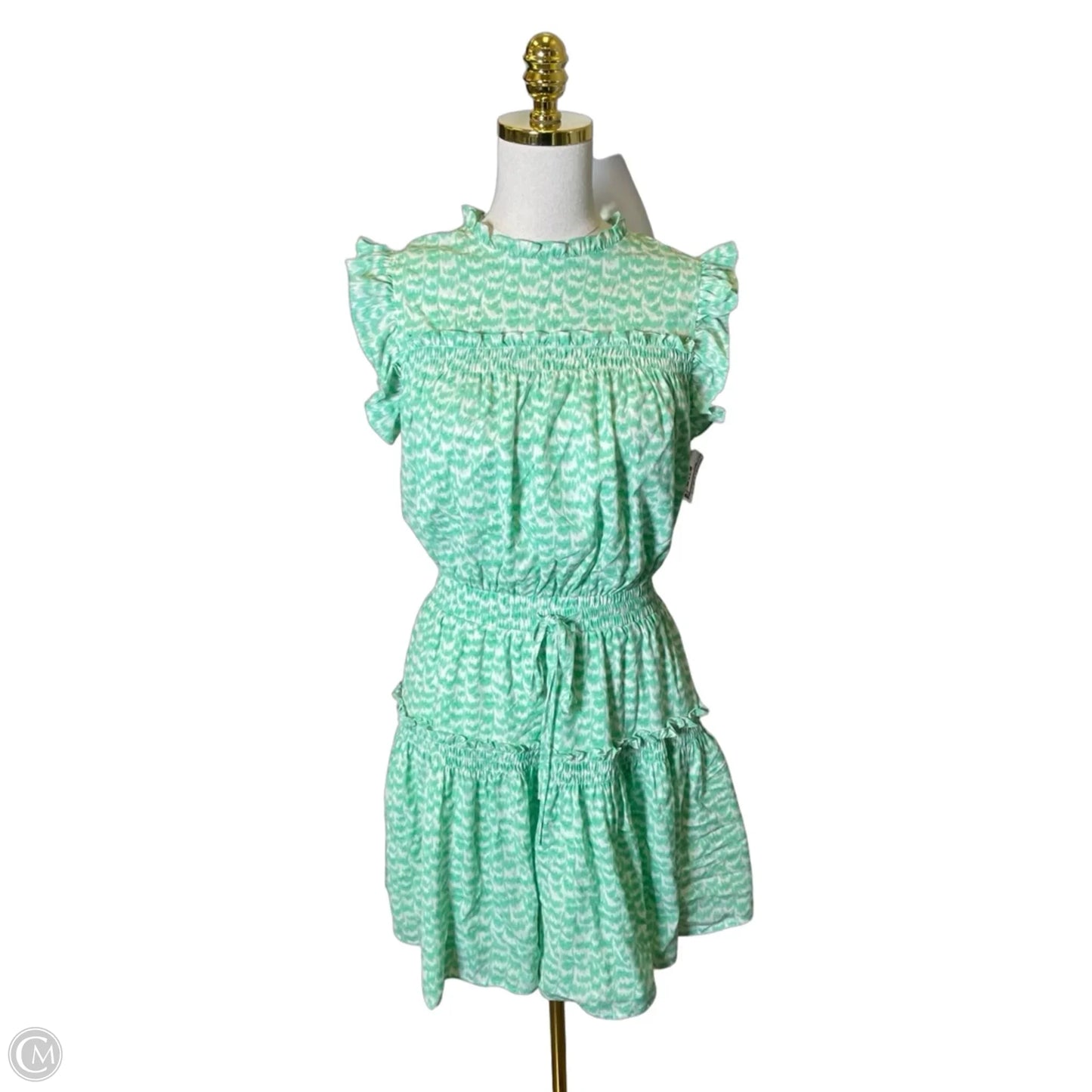 Dress Casual Midi By Pinch In Green & White, Size: S
