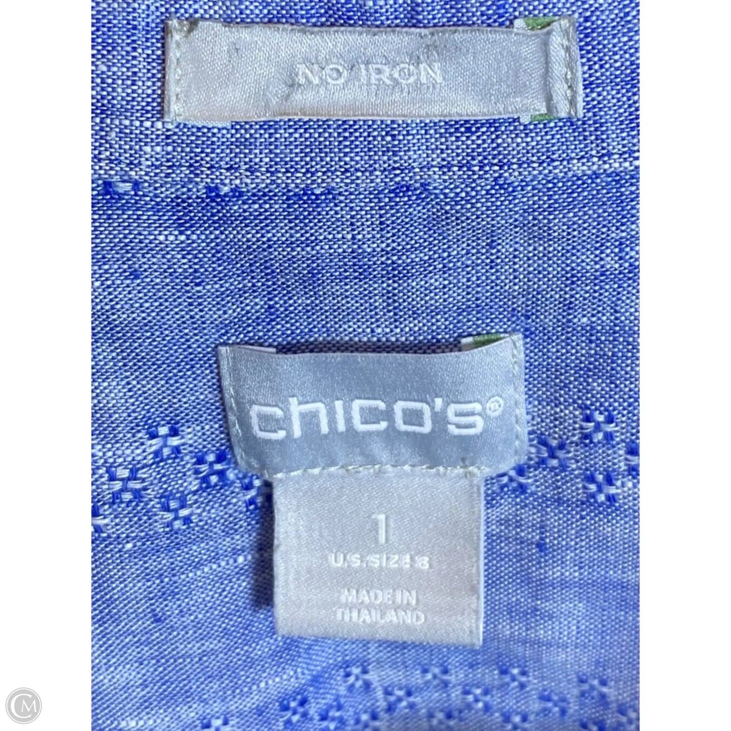Blouse Long Sleeve By Chicos In Blue, Size: M