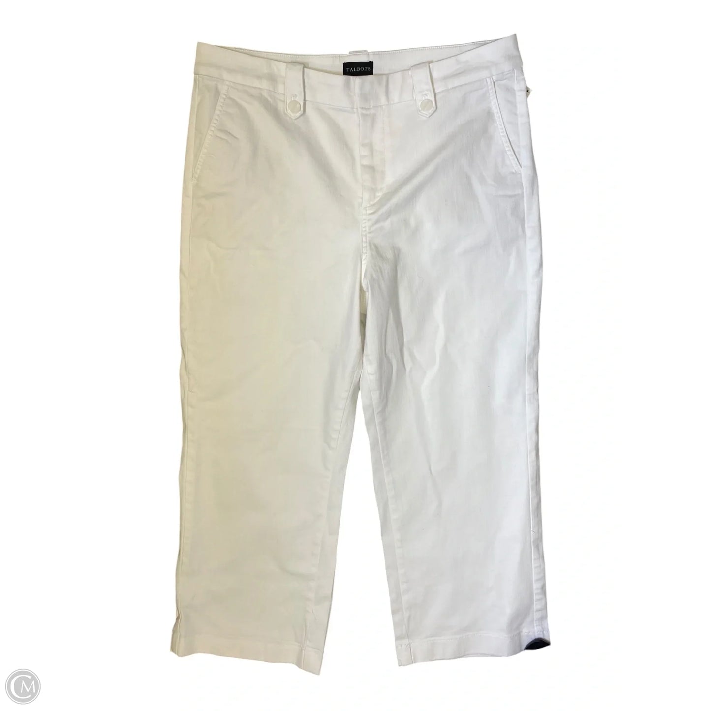 Jeans Straight By Talbots In White Denim, Size: 16