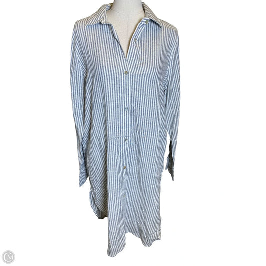 Dress Casual Midi By Clothes Mentor In Grey & White, Size: M
