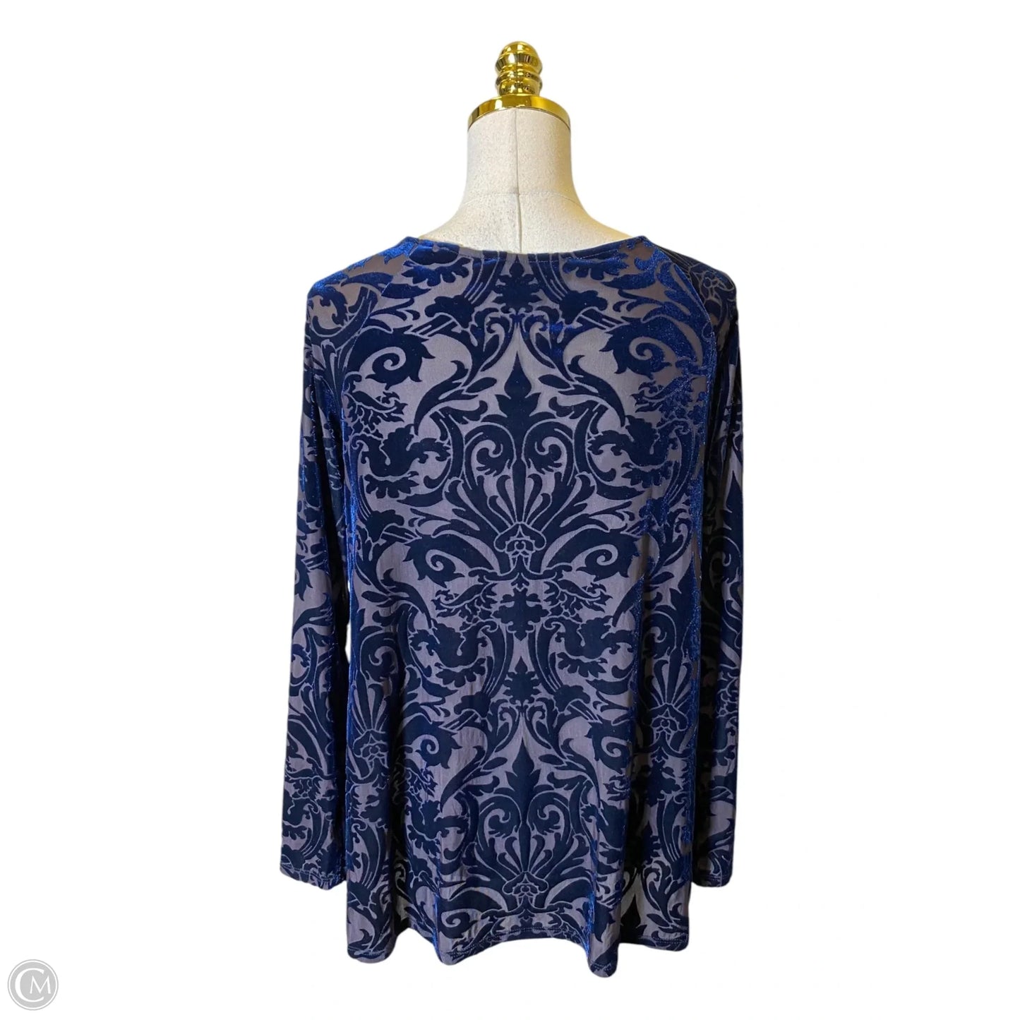 Blouse Long Sleeve By Karen Kane In Blue, Size: Xl