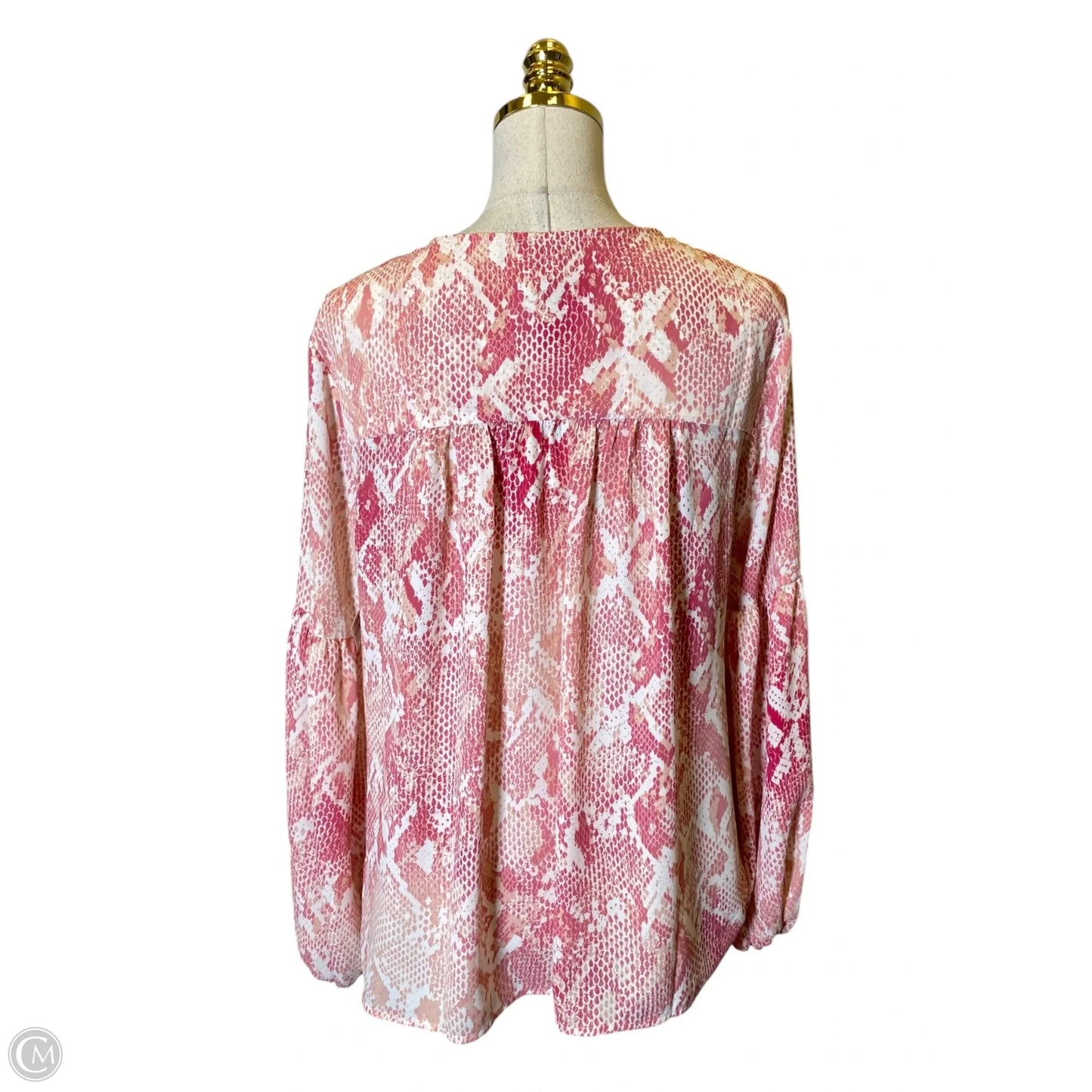 Blouse Long Sleeve By Cabi In Pink, Size: M