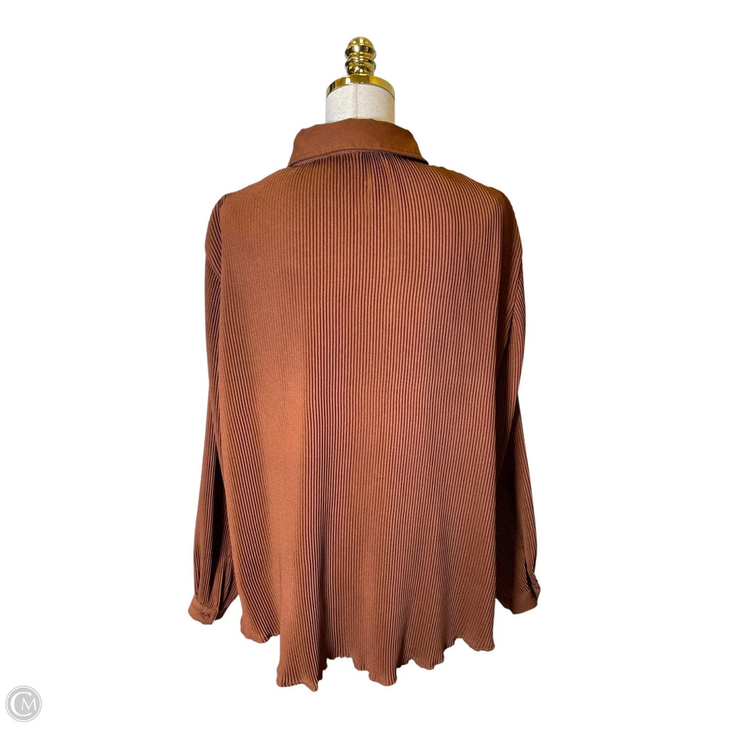 Blouse Long Sleeve By Pretty Little Thing In Brown, Size: S