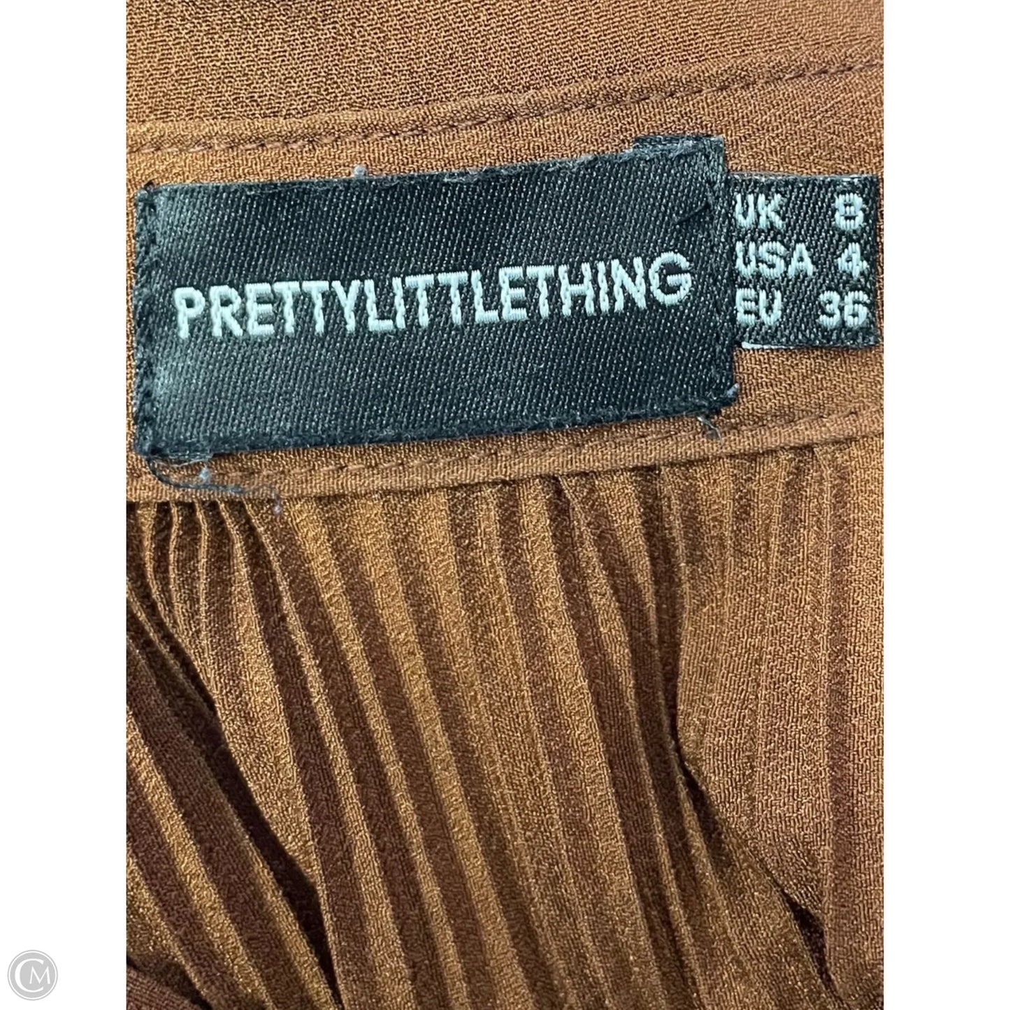 Blouse Long Sleeve By Pretty Little Thing In Brown, Size: S