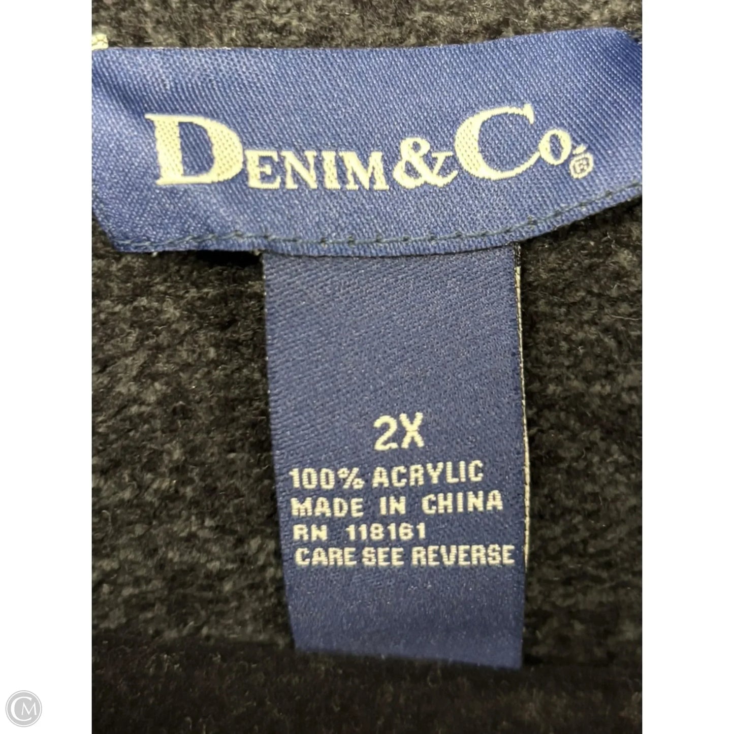 Sweater By Denim And Co Qvc In Black, Size: 2x