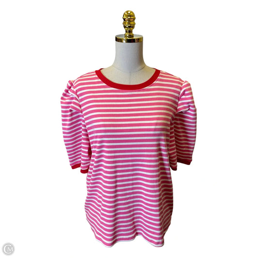Top Short Sleeve Designer By Rebecca Minkoff In Red & White, Size: Xl