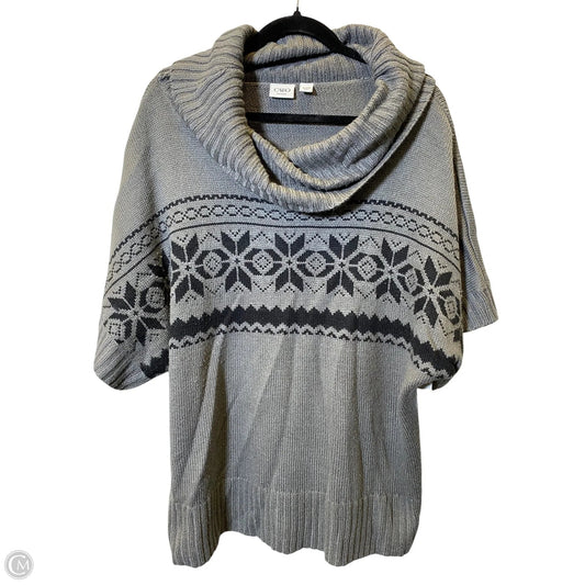 Sweater By Cato In Black & Grey, Size: 3x