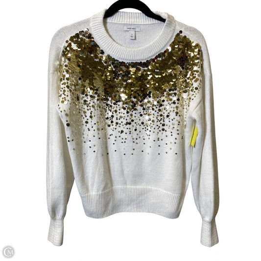 Sweater By Nine West In Gold & White, Size: S