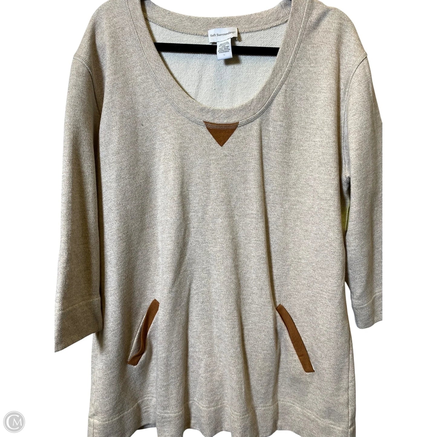 Sweater By Soft Surroundings In Brown & Tan, Size: L